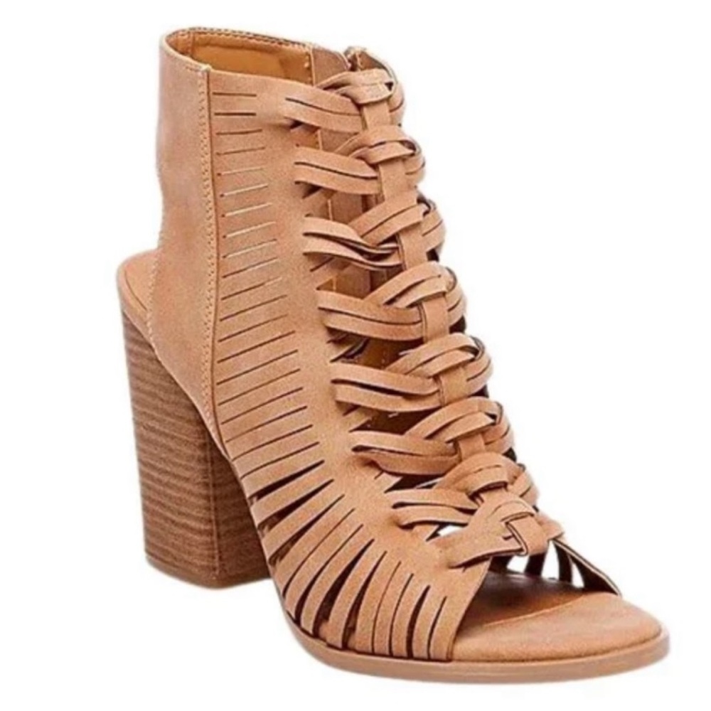 DV by Dolce Vita Alyson Open Toe Woven Sandal Booties